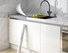 Glossy Marble Paper Granite Gray/White Wallpaper Peel and Stick Wallpaper Self Adhesive Removable Wallpapers 15.8″ ×393″ Waterproof Countertop Paper for Cabinet Countertop Furniture Kitchen Viny Film