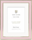 Isaac Jacobs 6x8 (Matted 4x6) Blush Enamel Picture Frame with Gold Metal Edge and Easel, Tabletop Display, Wall Décor, Photo Gallery, (6x8 (Matted 4x6), Blush with Gold)