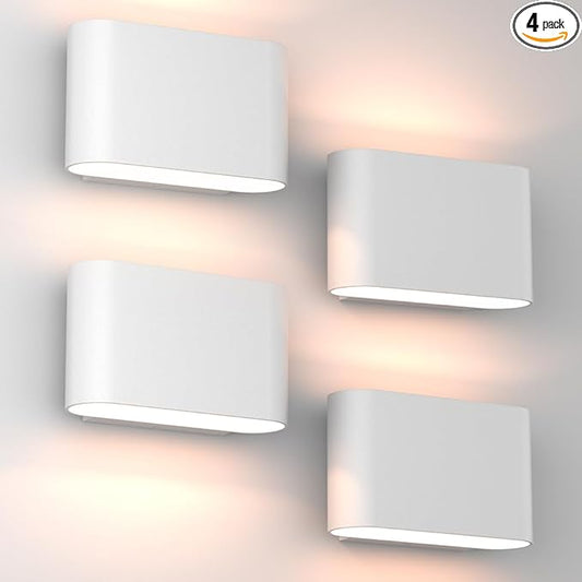 Aipsun Modern LED Wall Sconces Hardwired Interior Wall Lights 4 Packs Indoor Aluminum Up and Down Wall Mount Light for Living Room Bedroom Hallway Corridor Warm White 3000K(with G9 Bulbs)