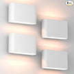 Aipsun Modern LED Wall Sconces Hardwired Interior Wall Lights 4 Packs Indoor Aluminum Up and Down Wall Mount Light for Living Room Bedroom Hallway Corridor Warm White 3000K(with G9 Bulbs)