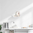High Gloss White Honeycomb MDF Floating Wall Shelf with Metal Brackets, Modern Minimalist Storage for Living Room Study, Space Saving Design, Durable and Easy Installation,