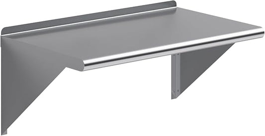 AmGood 18 in. x 30 in. Stainless Steel Wall Shelf | NSF | Metal Shelving | Garage, Laundry, Storage, Utility Room | Restaurant, Commercial Kitchen