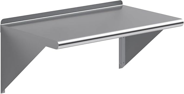 AmGood 18 in. x 30 in. Stainless Steel Wall Shelf | NSF | Metal Shelving | Garage, Laundry, Storage, Utility Room | Restaurant, Commercial Kitchen