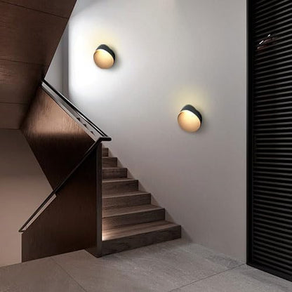 ANCIENTPWR Black Wall Sconce, Modern LED Wall Lamp – 3000K Warm White Hardwired Wall Light, Matte Finish Artistic Sconce for Living Room, Bedroom, Hallway, Corridor (2 Pack)