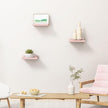 Small Floating Shelf, 6X6 Inches Farmhouse Wall Shelves for Living Room, Bedroom, Picture Frames, Plants, Kitchen, Set of 3 (Pink and White)