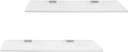 iobiotio Small Clear Floating Shelves, 12'' x 5.9'' Shelves for Wall, Decorative Floating Shelves for Home Office, Wall Mounted Rack, Clear, 2 Pcs