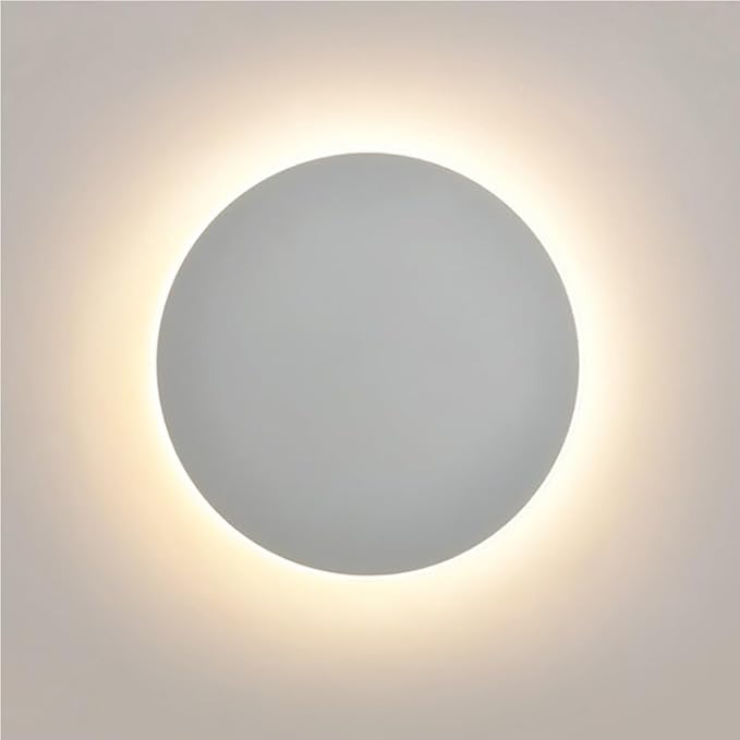 Modern Round Wall Lamp Ultra Thin Acrylic Ring Sconce Minimalist Wall Mounted Light for Bedside Bedroom Living Room Hallway(White(4500K),13cm/5.11in)