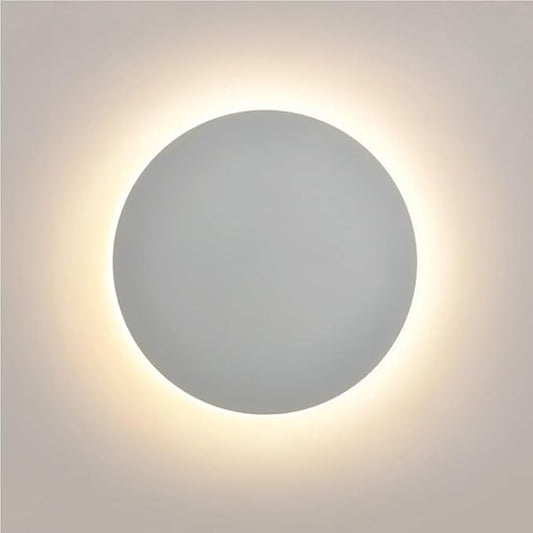 Modern Round Wall Lamp Ultra Thin Acrylic Ring Sconce Minimalist Wall Mounted Light for Bedside Bedroom Living Room Hallway(White(Stepless),20cm/7.87in)