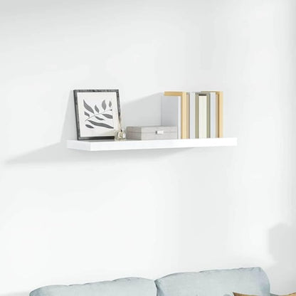 High Gloss White Honeycomb MDF Floating Wall Shelf with Metal Brackets, Modern Minimalist Design for Home and Office Display, Easy Installation and Strong Support, 4-Piece Set
