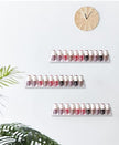 LikeU Nail Polish Rack Wall Mounted Shelf 2 Pack,Clear Acrylic Nail Polish Holder Organizer with Removable Anti-Slip End Inserts,2 Tiers Floating Polish Organizer Display 30 Bottles
