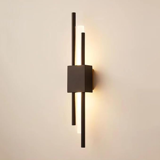 LED Linear Wall Sconce Lighting Modern Wall Lamp Indoor Wall Wash Light 10W 3 Color Mode Wall Mounted Lamps Hardwired Vanity Sconces for Living Room Bedroom Hallway (Color : Svart, Size : L