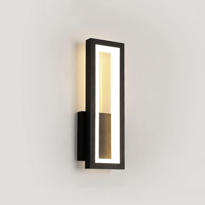LED Wall Light Modern Metal Wall Sconce Lighting 16W Bedside Wall Lamp, Nordic Rectangle Wall Sconces Indoor Wall Wash Lights for Living Room Bedroom Bedside Hallway