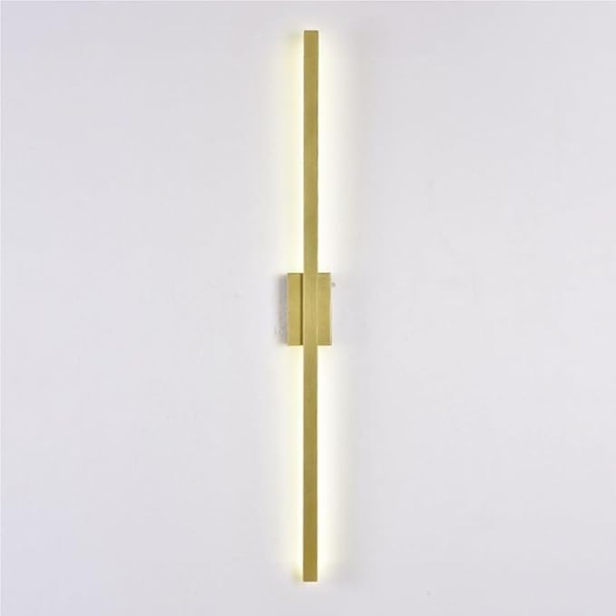 Black Linear Wall Sconce Minimalist Hardwired Indoor Wall Light Fixture for Hallway Living Room Bedroom Modern Decorative Lighting(Gold,80cm)