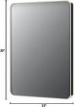 22x30 Inch Brushed Nickel Bathroom Mirror, Brushed Silver Metal Framed Wall Mirror, Rounded Corner Rectangle Modern Vanity Mirror, Tempered Glass, Anti-Rust, Shatterproof (Horizontal/Vertical)