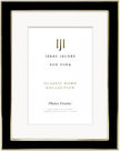 Isaac Jacobs 6x8 (Matted 4x6) Black Enamel Picture Frame with Gold Metal Edge and Easel, Tabletop Display, Wall Décor, Photo Gallery, (6x8 (Matted 4x6), Black with Gold)