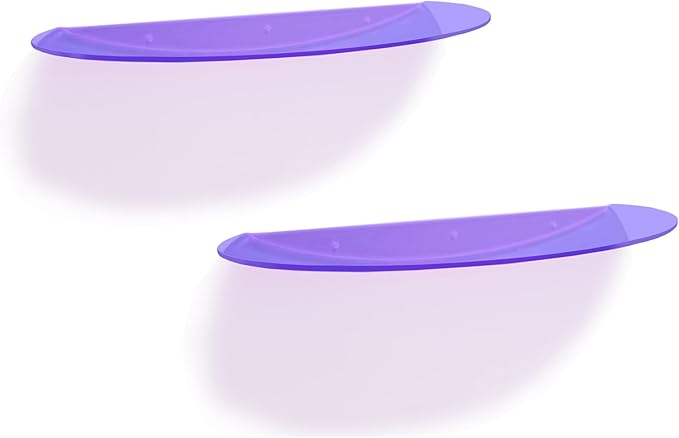 SetGame 2-Pack 24 Inch Acrylic Wall Shelves Wall Decor Wall Mounted, Floating Bookshelves Wall Ledge Shelf, Acrylic Shelves for for Action Figures Display, Room Décor, Space Saving, Items Organizer