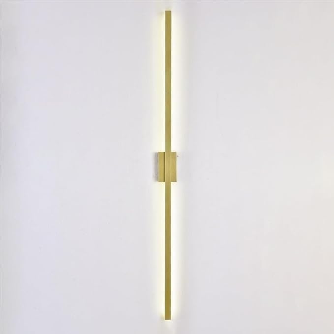Black Linear Wall Sconce Minimalist Hardwired Indoor Wall Light Fixture for Hallway Living Room Bedroom Modern Decorative Lighting(Gold,120cm)