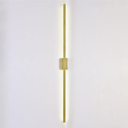 Black Linear Wall Sconce Minimalist Hardwired Indoor Wall Light Fixture for Hallway Living Room Bedroom Modern Decorative Lighting(Gold,120cm)