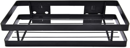 Hoshen Kitchen Hanging Buckle Spice Rack, Wrought Iron Coating Storage Rack, Wall-Mounted Spice Bottle Jam Storage Rack, Bathroom Storage Rack，1 Piece ，Black，30CM