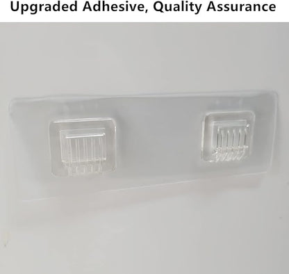 JiePai Acrylic Corner Shower Caddy Shelf with Hooks 2 Pack, Adhesive Wall Mounted Bathroom Shower Organizer for Inside Shower & Kitchen Storage, Space-Saving Design