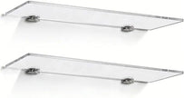 iobiotio Small Floating Shelves, 15'' Shelves for Wall, Decorative Floating Shelves for Home Office, Wall Mounted Rack, Clear, 2 Pcs