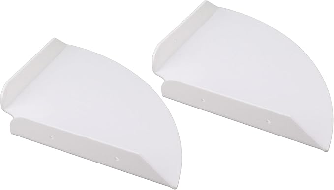 Yosoo Health Gear Acrylic Wall Mount Floating Corner Shelves 2pcs Quarter Round Shower Shelf, Sturdy Wall Storage Display Organizer for Bathroom Kitchen Bedroom Living Room 1.2 x 8.3 x 8.3in (White)