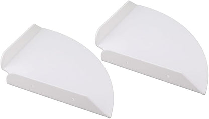 Yosoo Health Gear Acrylic Wall Mount Floating Corner Shelves 2pcs Quarter Round Shower Shelf, Sturdy Wall Storage Display Organizer for Bathroom Kitchen Bedroom Living Room 1.2 x 8.3 x 8.3in (White)