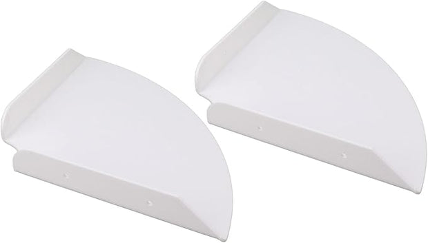 Yosoo Health Gear Acrylic Wall Mount Floating Corner Shelves 2pcs Quarter Round Shower Shelf, Sturdy Wall Storage Display Organizer for Bathroom Kitchen Bedroom Living Room 1.2 x 8.3 x 8.3in (White)
