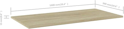 Set of 4 Wall Mounted Floating Shelves, 39.4 Inch Sonoma Oak Engineered Wood Shelving for Living Room, Bedroom and Office Storage, Rectangular Display Boards