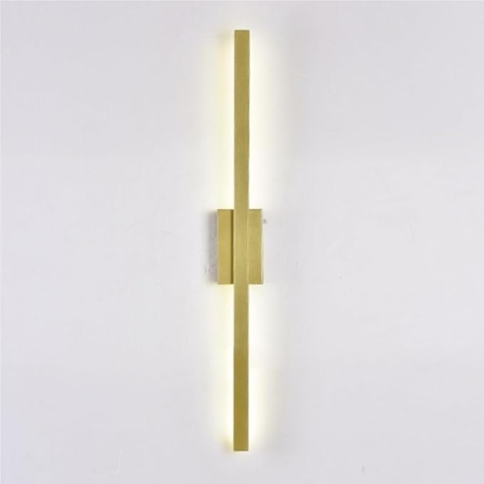 Black Linear Wall Sconce Minimalist Hardwired Indoor Wall Light Fixture for Hallway Living Room Bedroom Modern Decorative Lighting(Gold,60cm)