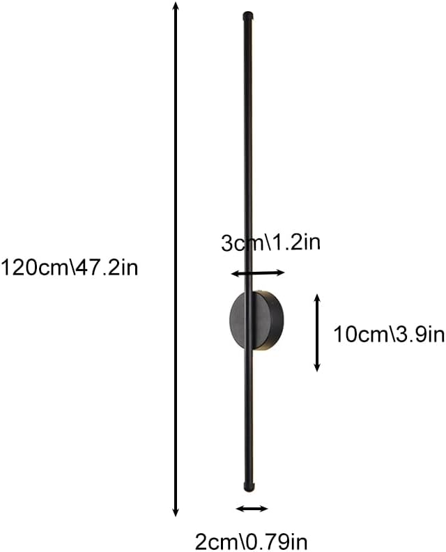 Nordic LED Linear Wall Sconce - Minimalist Aluminum Light for Living Room, Bedroom, and More(Black,120cm)