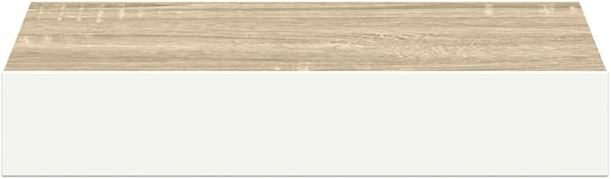 Floating Wall Shelf Set of 4 Oak White Honeycomb MDF Metal Modern Storage Display Minimalist Aesthetic Sturdy Construction Invisible Mounting System for Living Room Office