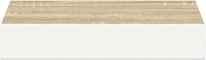 Floating Wall Shelf Set of 4 Oak White Honeycomb MDF Metal Modern Storage Display Minimalist Aesthetic Sturdy Construction Invisible Mounting System for Living Room Office