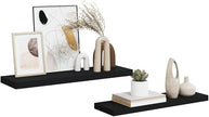 Black Honeycomb Floating Wall Shelf Set of 2, MDF and Metal Modern Shelves for Home Decor, 31.5 Inch with Matte Finish for Living Room Office Display
