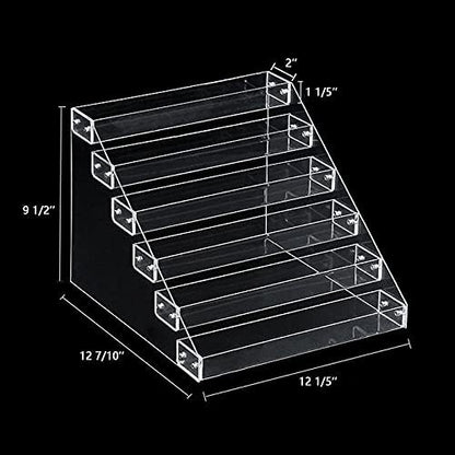 VAEHOLD Acrylic Spice Rack, 6 Tier Clear Organizer for Cabinet, Vertical Spice Rack Kitchen Organizer Shelf for Countertop (6 Tier)