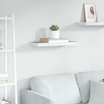 Floating Wall Shelf Modern Design Oak White Honeycomb MDF 23.6x9.3x1.5 Inches for Living Space Office Display Storage Minimalist Style