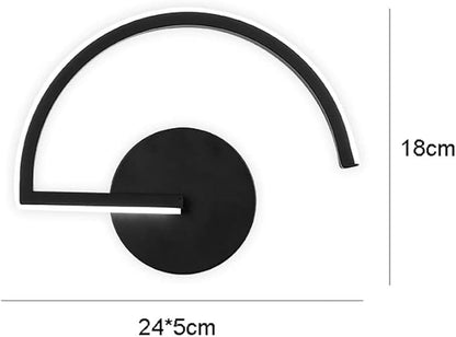 Simple Wall Sconce Matte Black Wall Light 8W LED Wall Lamp, Semi-arc Shape Wall Mount Lighting Fixtures Modern Sconces for Bedroom Bedside Living Room Hallway Stairwell