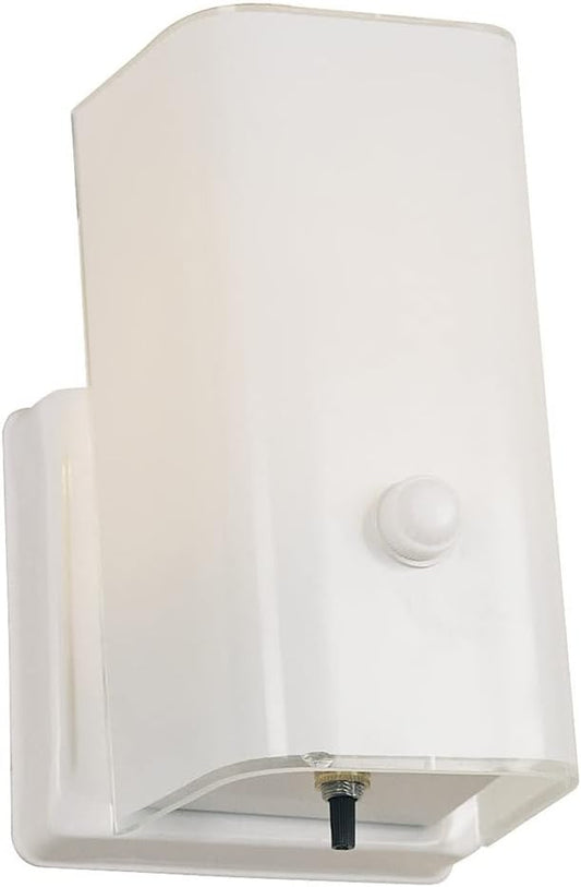 Design House 501130 Traditional 1-Light Indoor Dimmable Wall Sconce with Frosted Glass for Bathroom Bedroom Hallway, White
