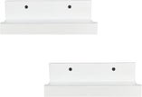Z metnal Small Floating Shelves, Natural Wooden Display Wall Shelf for Picture Ledge, Nursery Floating Shelves, White, Wall Mounted, 8 x 5.5 inch, 2 Pcs