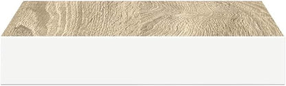 Floating Wall Shelf Set of 4 Oak White Honeycomb MDF Metal Modern Storage Display Minimalist Aesthetic Sturdy Construction Versatile Usage Invisible Mounting System Quick