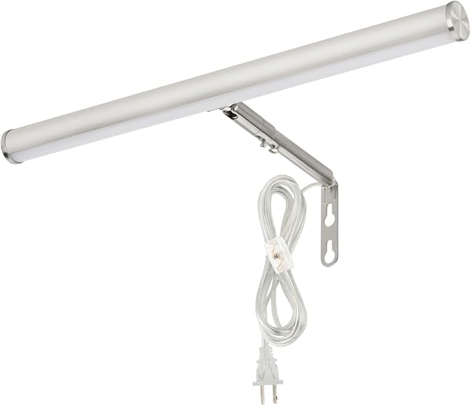 LED Picture Lights for Paintings Plug in, 14 inch 4W Adjustable Art Light Gallery Wall Light for Display Art Work, Brushed Nickel Finish, CRI90+, 3000K Warm White, ETL Listed