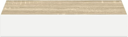 Floating Wall Shelf Oak and White Honeycomb MDF Metal 9.1 x 9.3 x 1.5 in Modern Invisible Mounting System for Living Room Office Display