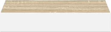 Floating Wall Shelf Oak White Honeycomb MDF Metal 9.1x9.3x1.5 Inch Contemporary Invisible Mounting System for Living Room Office Display