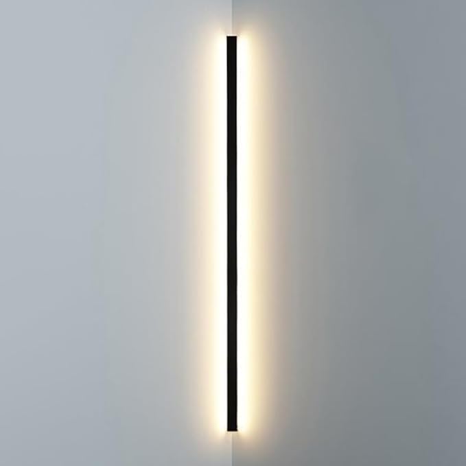 Black Linear Wall Sconce Lighting, Modern LED Wall Light Fixture, Minimalist Long Strip Wall Lamp, Interior Decoration Wall Mounted Lamp for Bedroom Bedside Living Room Corridor Stairs