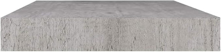 Concrete Grey Floating Wall Shelf Honeycomb MDF Metal Modern Storage 19.7x9.1x1.5 in with Invisible Mounting System for Living Room Office Display