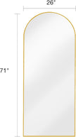 Arched Full Length Mirror, Floor Mirror with Stand, 71