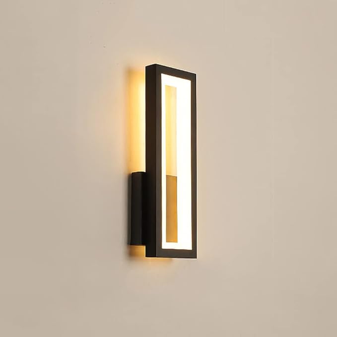 LED Wall Light Modern Metal Wall Sconce Lighting 16W Bedside Wall Lamp, Nordic Rectangle Wall Sconces Indoor Wall Wash Lights for Living Room Bedroom Bedside Hallway