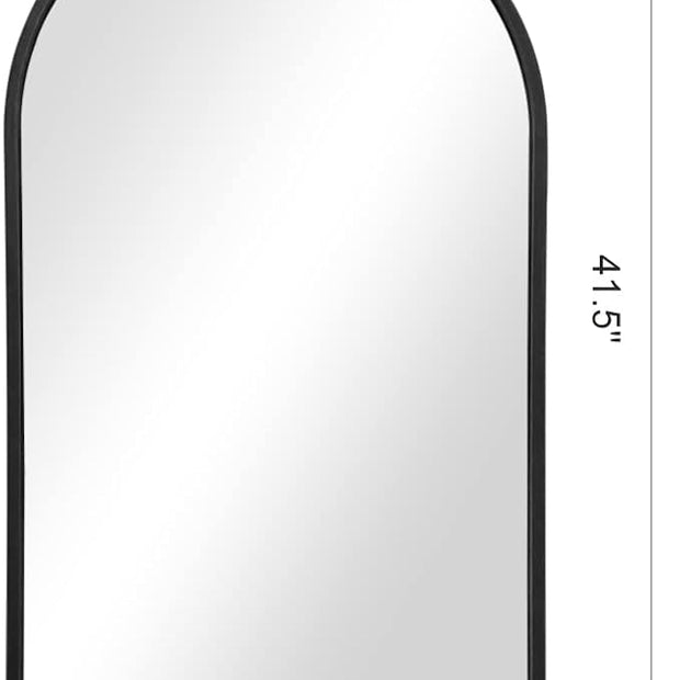 OGCAU 42x24 Inch Black Mirror Wall Mirror for Bathroom, Black Metal Frame, Arched Wall Mounted Mirror, Bathroom Vanity Mirror for Living Room Entryway (Black)