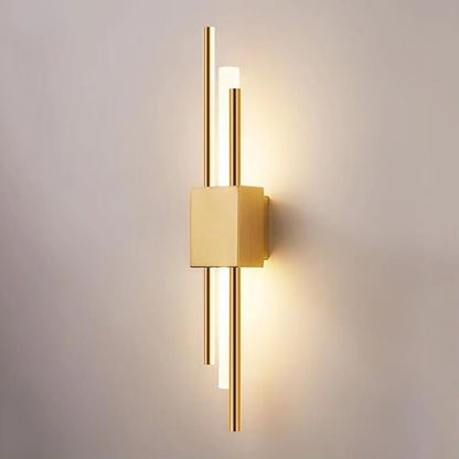 LED Linear Wall Sconce Lighting Modern Wall Lamp Indoor Wall Wash Light 10W 3 Color Mode Wall Mounted Lamps Hardwired Vanity Sconces for Living Room Bedroom Hallway (Color : Gold, Size : Le