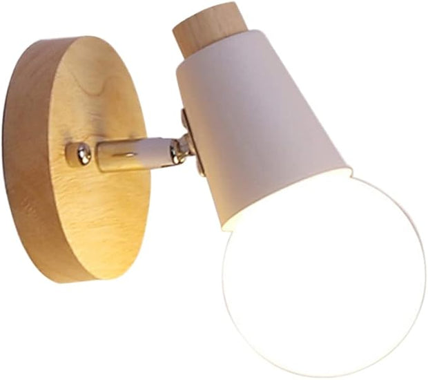 Angoily Minimalist Wall Lamp E27 Wall Sconce for Bedroom and Hallway Modern Solid Wood Design No Bulb Included for Home Decor